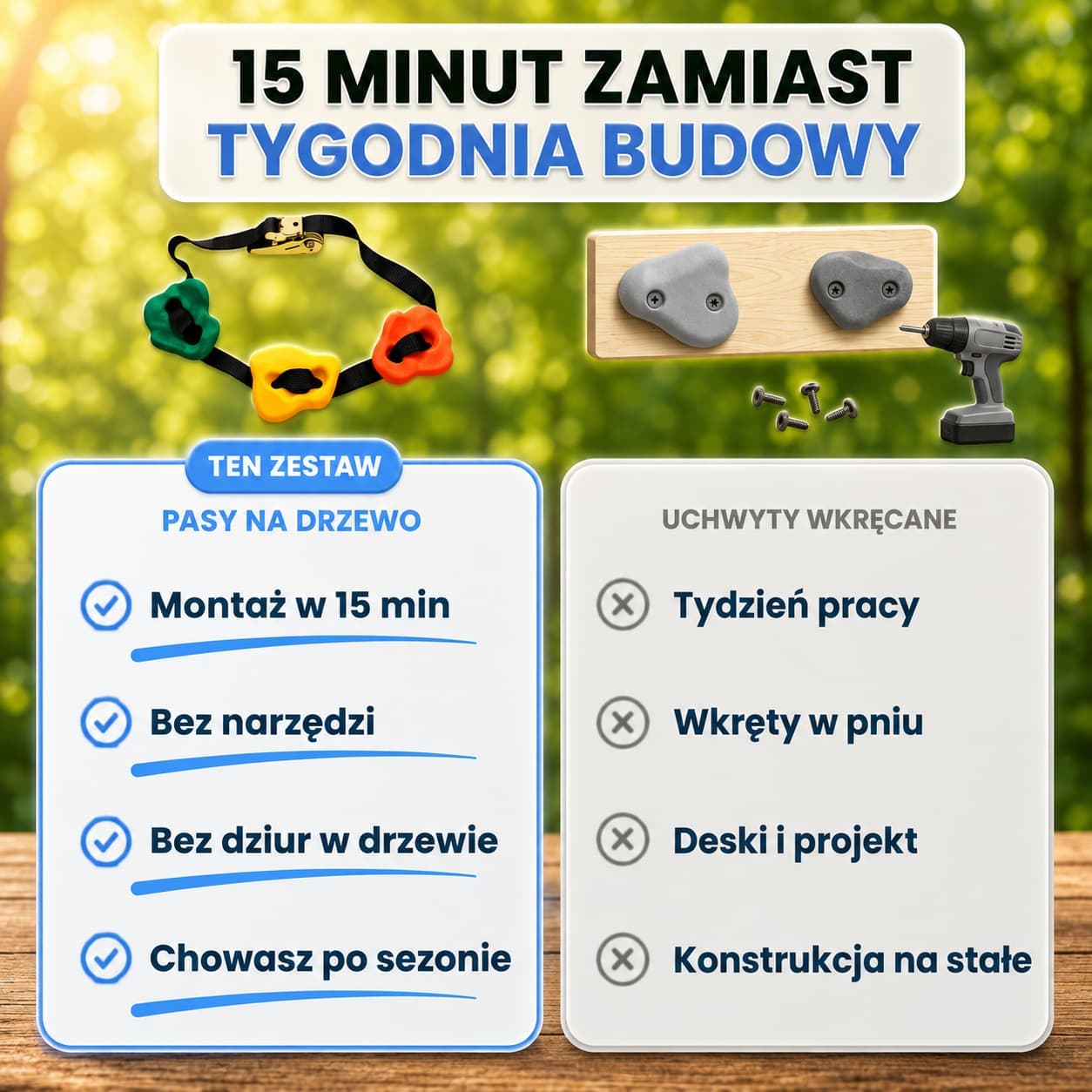 Mały Wspinacz — Domowy Plac Zabaw na Drzewie